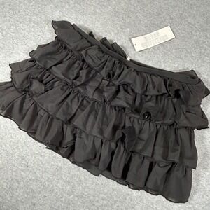 Urban‎ Outfitters Out From Under Cammy Ruffle Skort Womens XS Black Tiered Mini